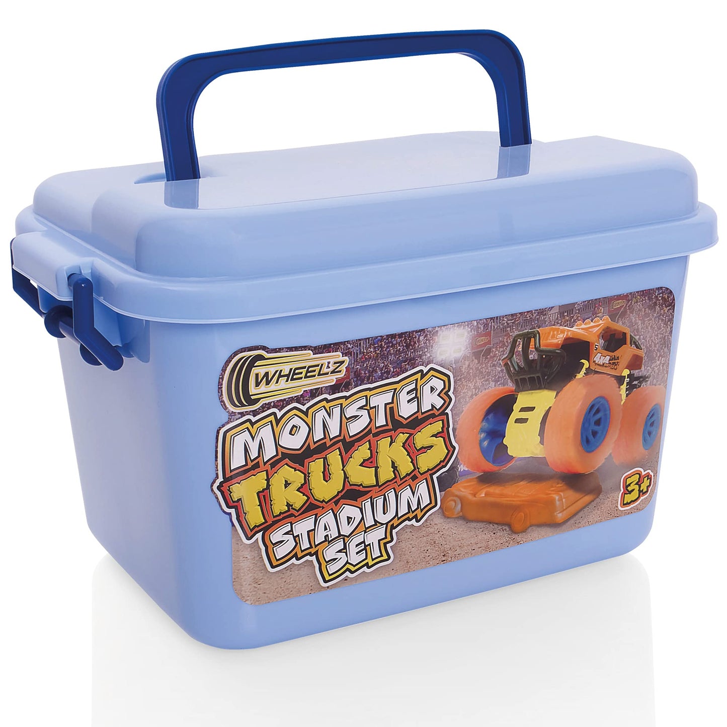 Wheelz Monster Truck Stadium Set - Monster Truck Toys For 3-6 Year Old Boys - Includes 4 Monster Trucks, Storage Tub & Accessories - Boys Car Toys Age 3 Plus