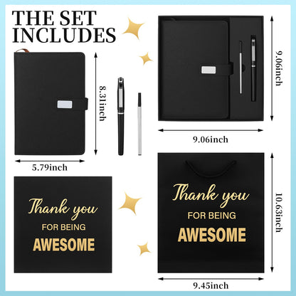 Sayglossy Thank You Gifts for Women Men, Employee Appreciation Gift for Coworkers, Thank You for Being Awesome Notebook and Pen Gift Box for Office, Coworker, Employee, Teacher, Nurse