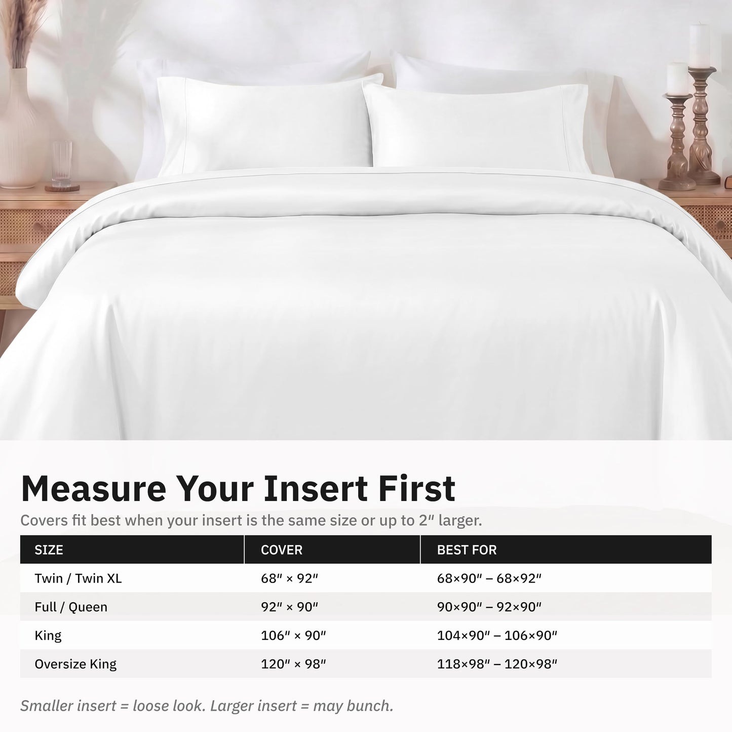 California Design Den 3-Piece King Duvet Cover Set - 400 Thread Count, 100% Cotton Sateen, Soft Duvet Cover King Size Set, Button Closures, Corner Ties, Durable Bedding - Antique White