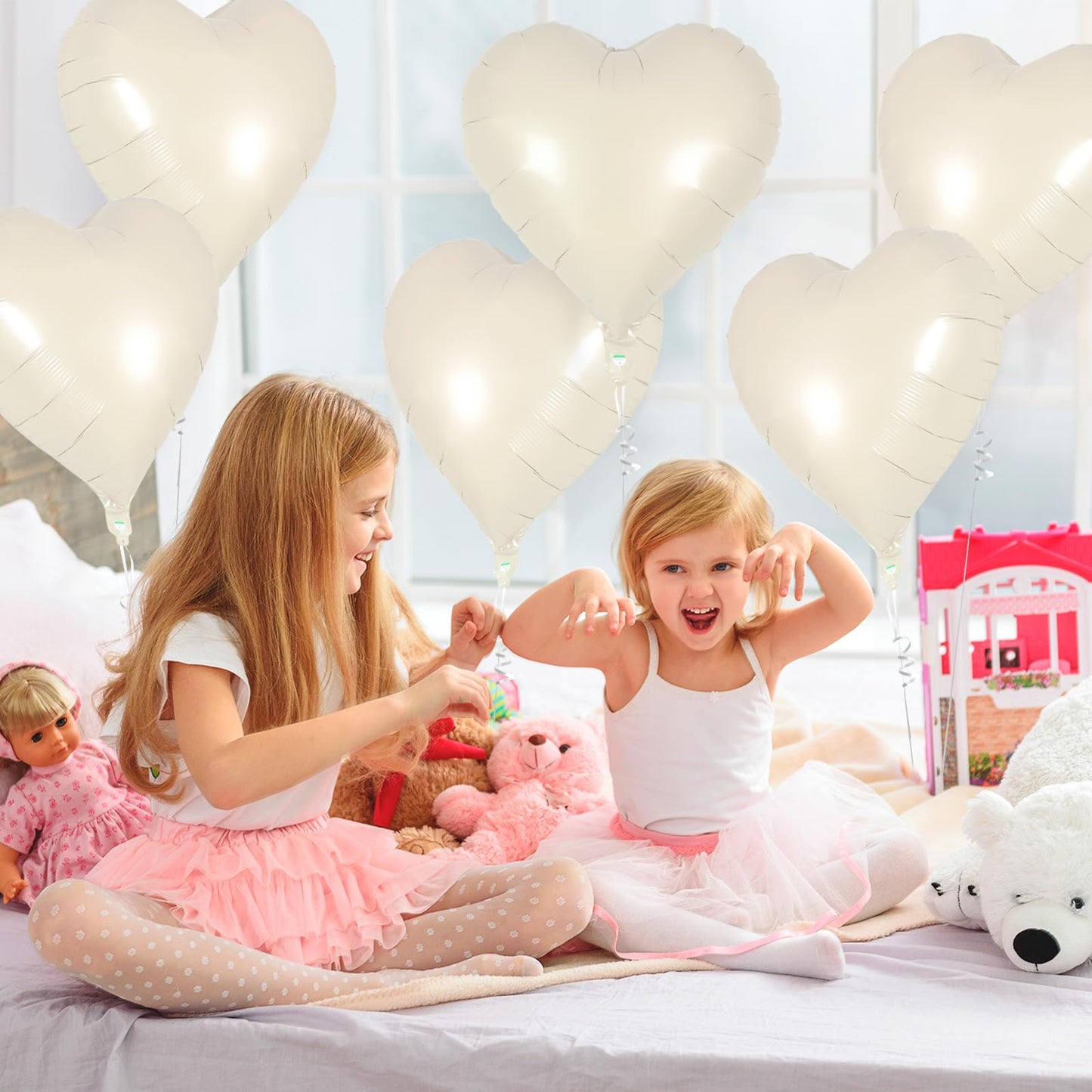 12 Pcs Red Heart Balloons,18 Inch Heart Foil Balloons Love Balloon Valentine Balloon for Birthday Party Wedding Engagement Party Baby Shower Valentine Day Decorations (red)