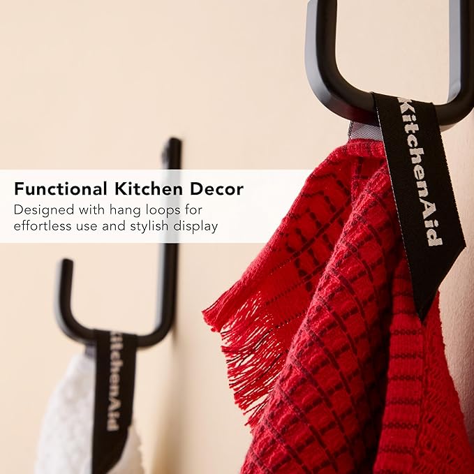 KitchenAid Gourmet Series Gridlines Kitchen Towels 3-Pack Set, 100% Cotton