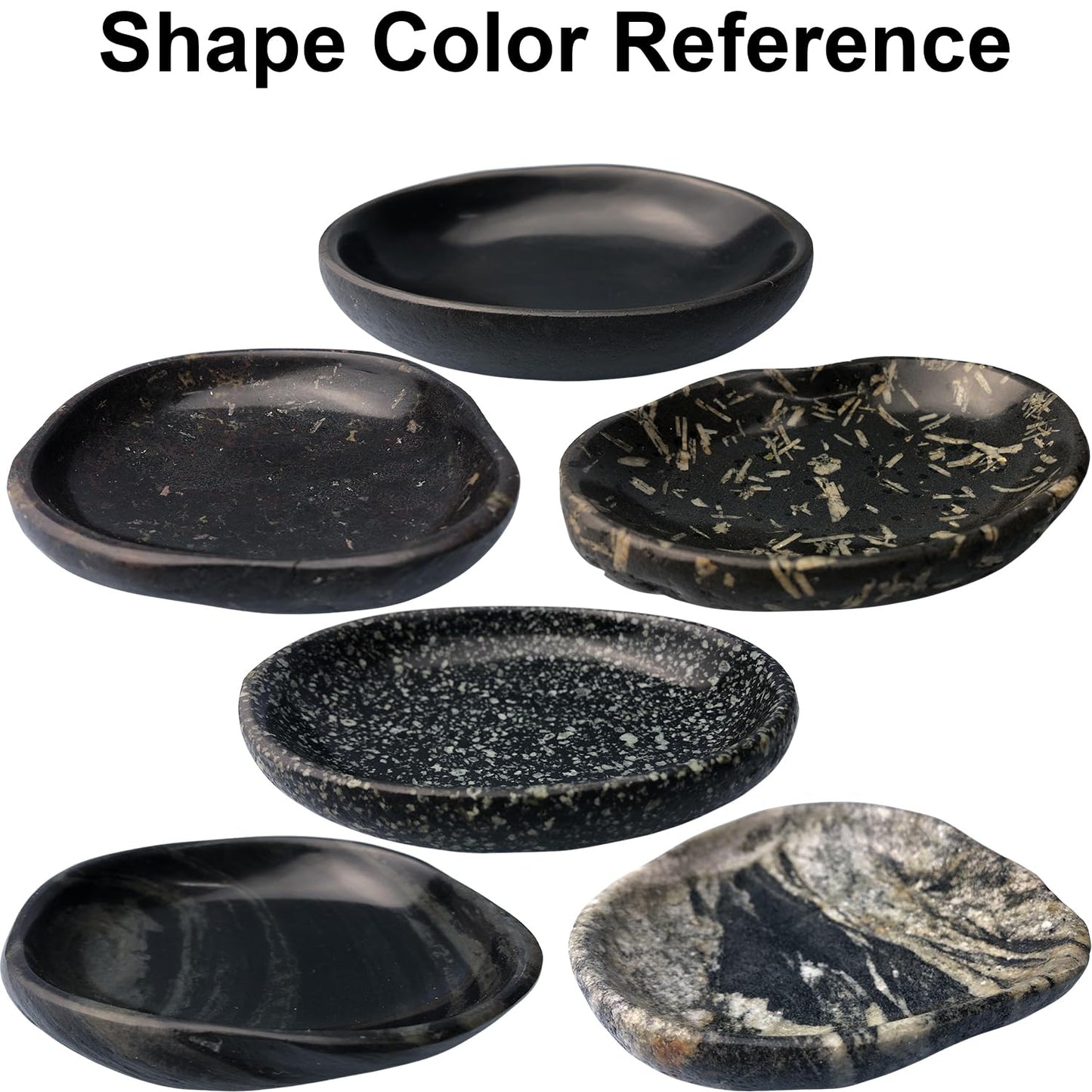 XIOFU Handmade Decorative Bowl - Natural River Stone Pebble Artisan Crafted Serving Dish | 4-6 Inch Unique Decorative Tray for Home Centerpiece, Jewelry Holder (black)