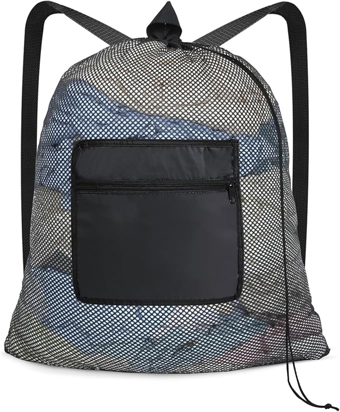 OTraki Laundry Bag Backpack 24x27 Inch Heavy Duty Mesh Laundry Bag Travel