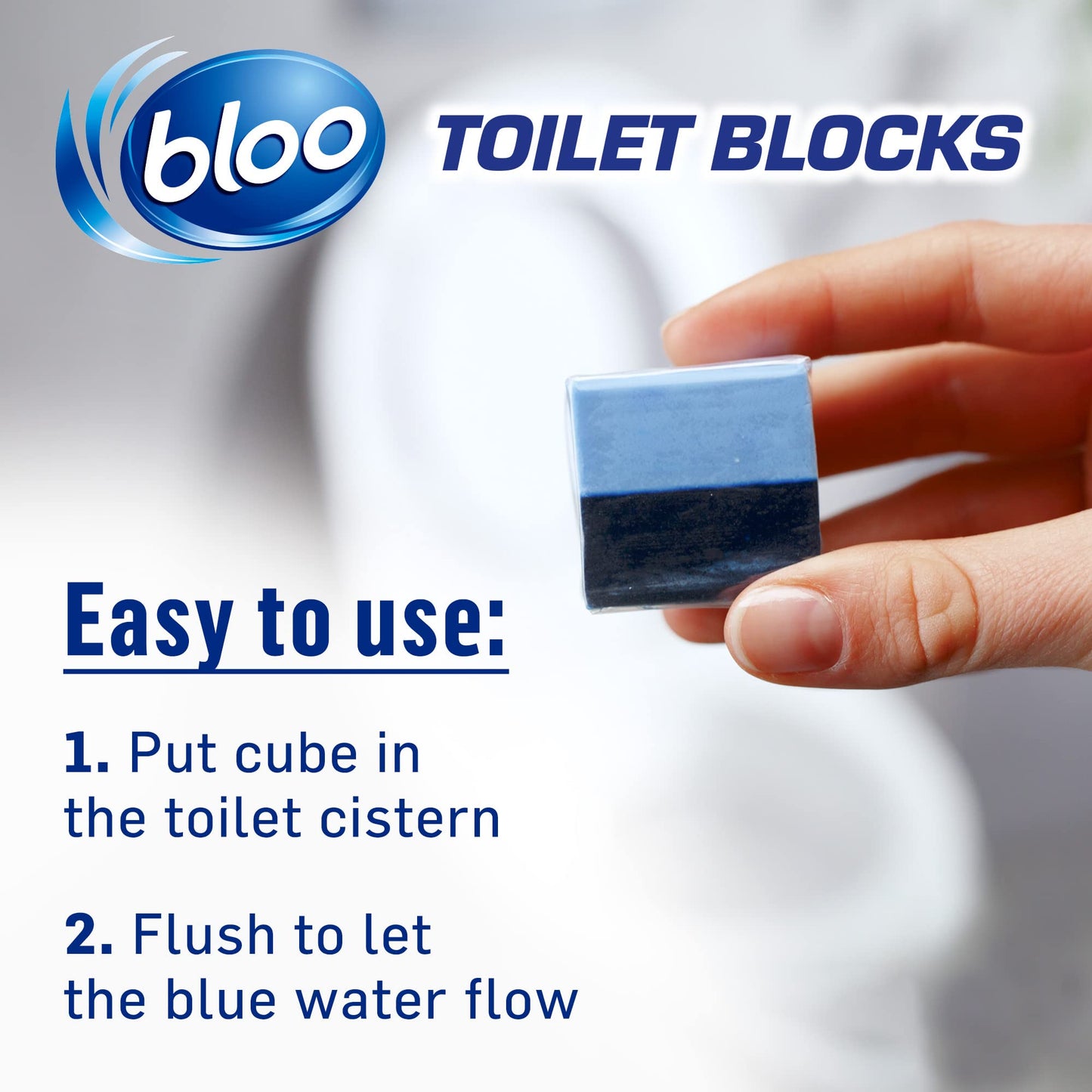 Bloo Toilet Block Original Blue, Coloured Water In Tank Blocks, Letterbox Sized Recyclable Box,16 x Cleaning blocks 800g