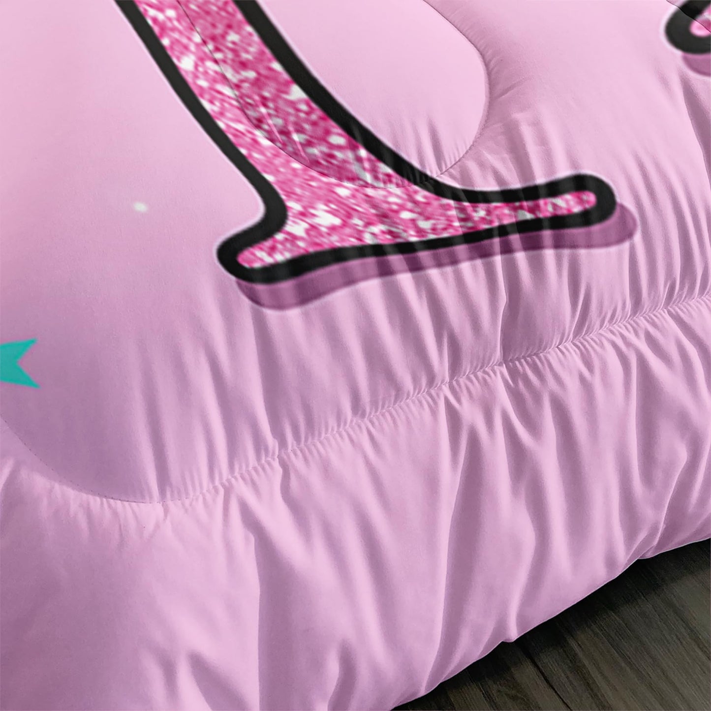 Tuzaovy Queen Size Bedding Sets for Girls - Pink and Black Comforter Set, Kawaii Paris Bedroom Comforter