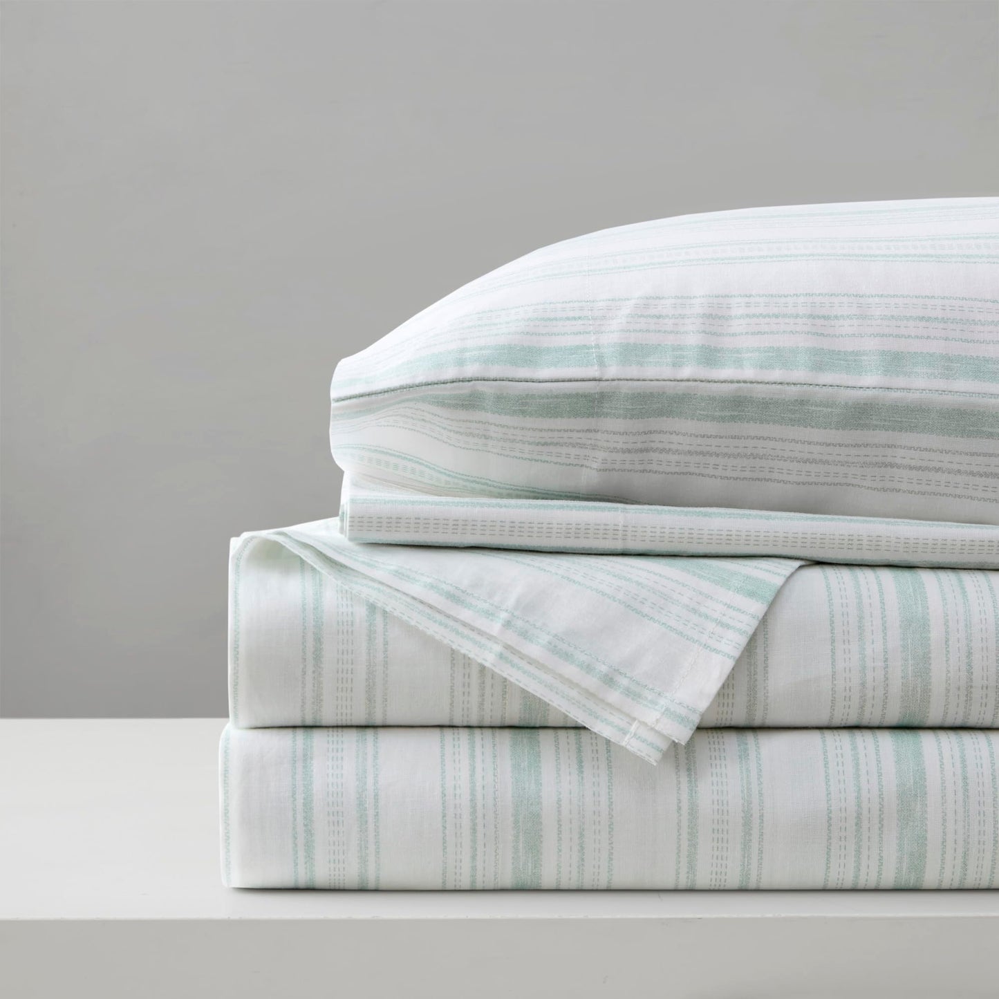 Comfort Spaces 100% Cotton Sheet Set Breathable, Lightweight, Soft with 14" Elastic Pocket Fits up to 16" Mattress, All Season Cozy Bedding, Matching Pillow Case, King Good Vibes 4 Piece