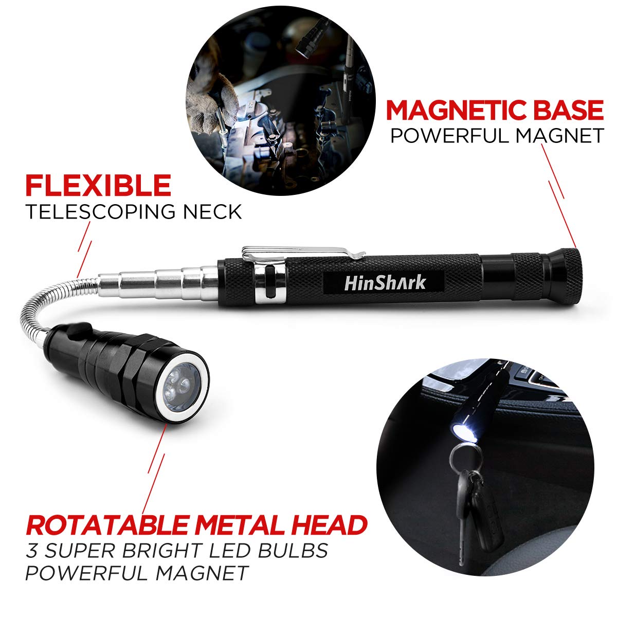 Hinshark Gifts for Men Him Dad, LED Magnetic Tool, Gadgets Birthday Secret Santa Christmas Stocking Fillers Gifts for Men Who Have Everything