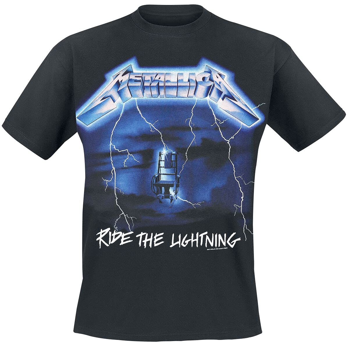 Metallica Men's Ride The Lightning Tracks BL_TS: M T-Shirt, Black (Black Black), Medium (Size:Medium)