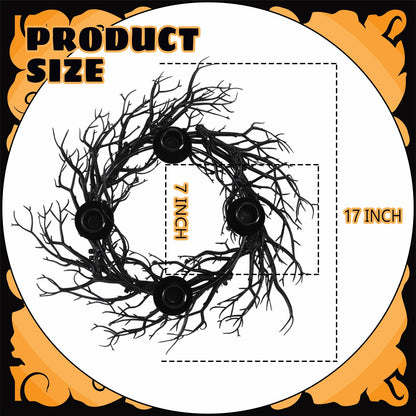 Beeveer Halloween Candle Holder 17 Inch Gothic Black Branches Candlestick Black Candelabra Spooky Halloween Candle Stick Holder for Desktop Dinner Party Wedding Table Centerpieces