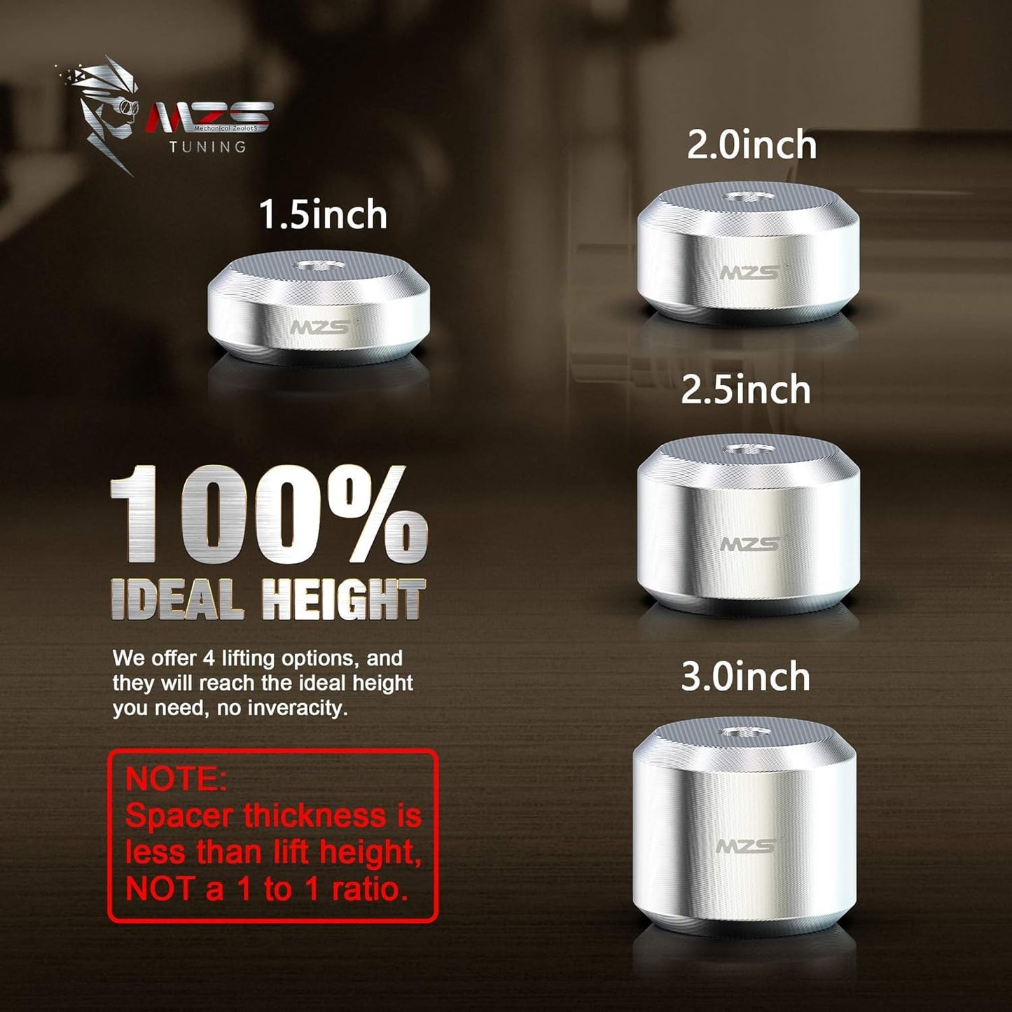 MZS 3" Leveling Kit + Truck Tie Downs Anchors Compatible with 2015+ F250 F350 Super Duty, Pack of 6