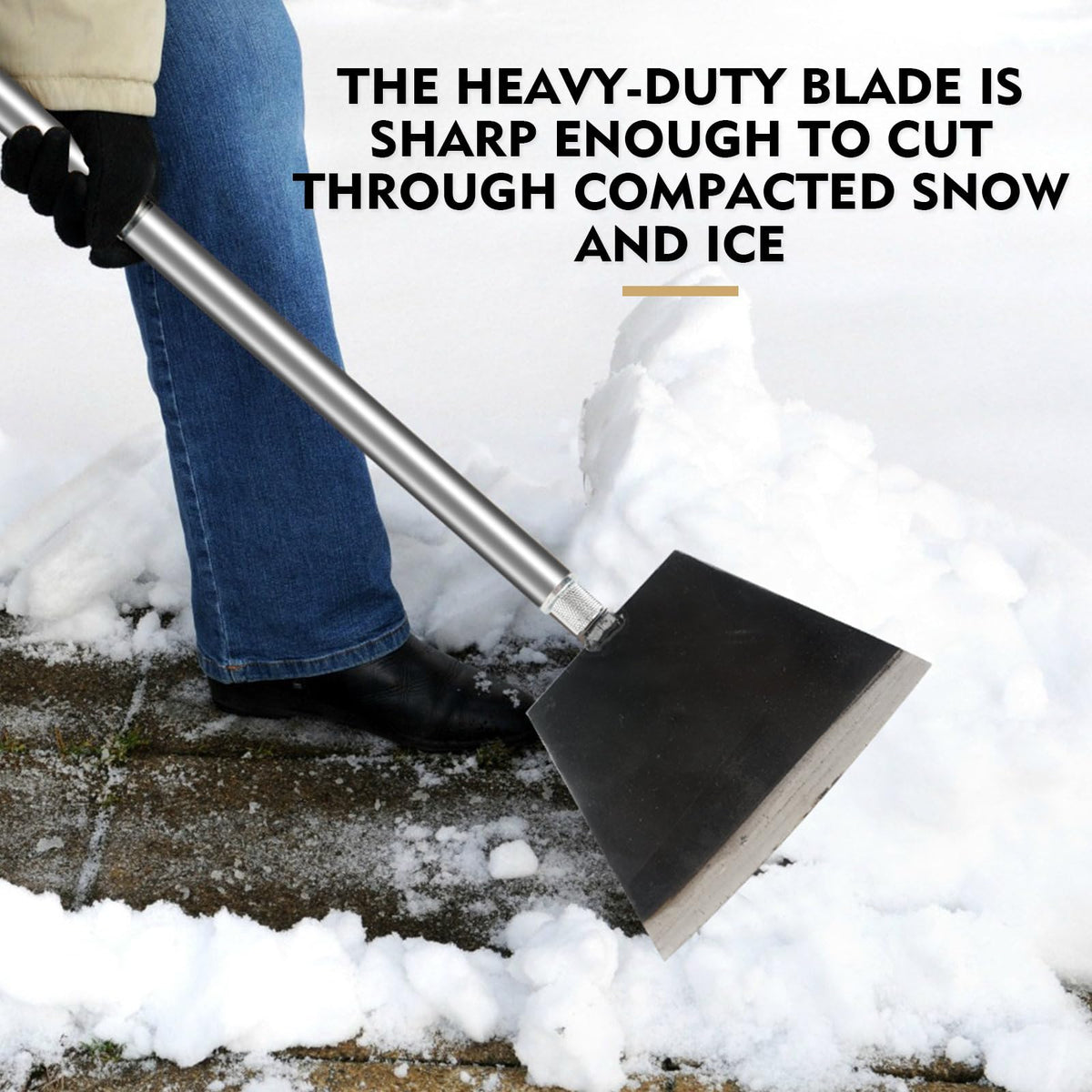 Smarkey Garden Shovel, Floor Cleaning Scraper Tool, Snow Shovel Ice Scraper, 47 inch Weed Removal Tool with 3 Sections Long Handle for Moss,Sidewalks, Driveway Yard Working - Heavy Duty