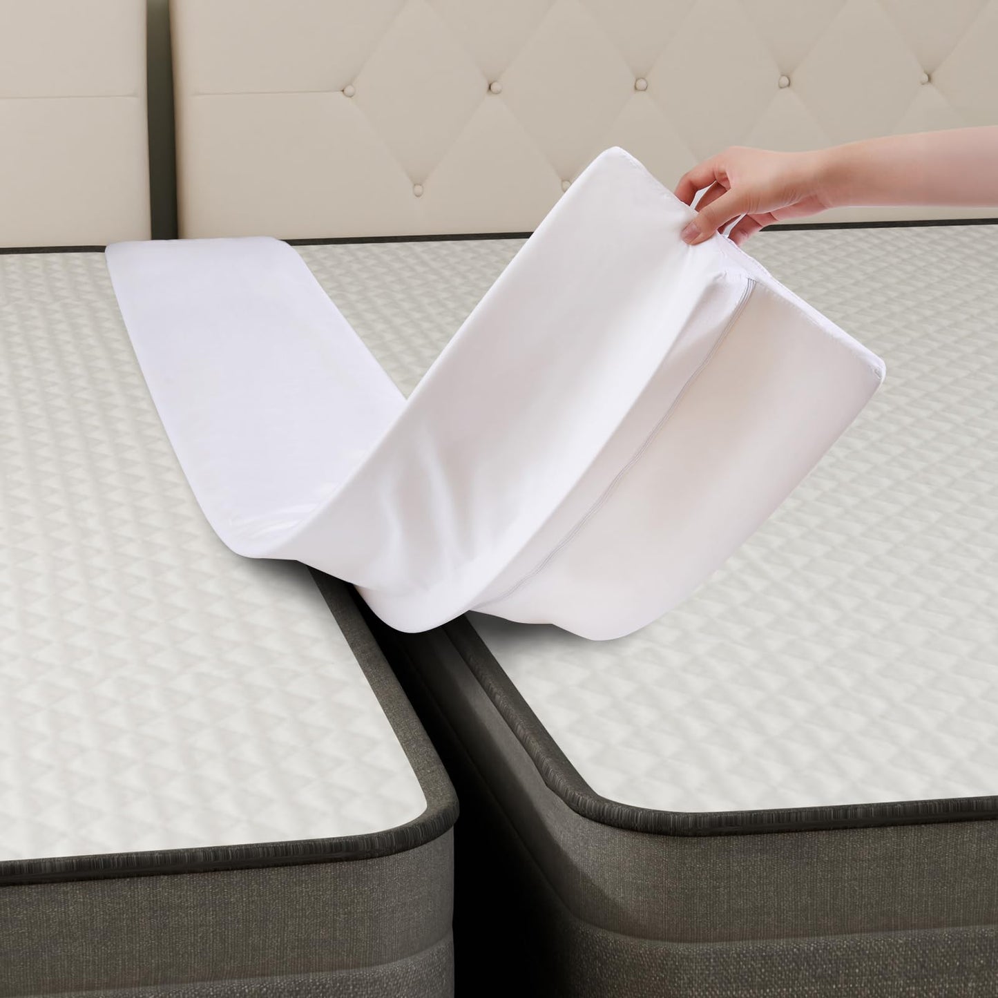 Vekkia 80" x 12" Extra Wide Bed Bridge Twin to King - Split King Gap Filler, High-Density Foam, Washable Cover, Fills Up to 3″ Gap, Fits Family Beds, Guest Room, Hotel & Vacation Rentals
