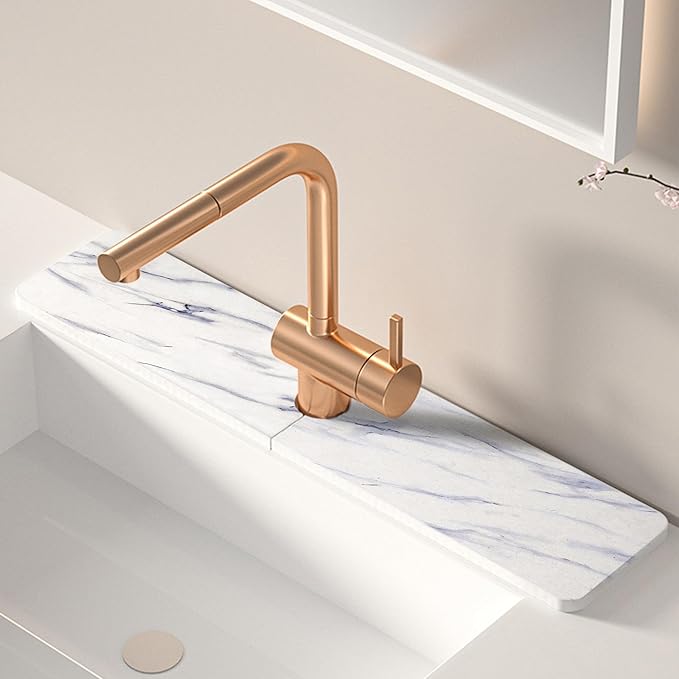 Kitchen Sink Faucet Mat, Diatomaceous Earth Quick Dry Sink Splashback Drying Mat