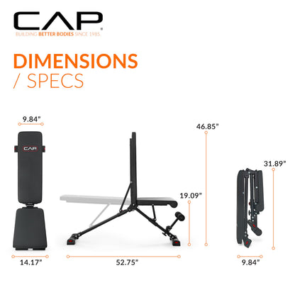 CAP Barbell Multi-Purpose Adjustable Utility Strength Training Weight Bench | Multiple Options