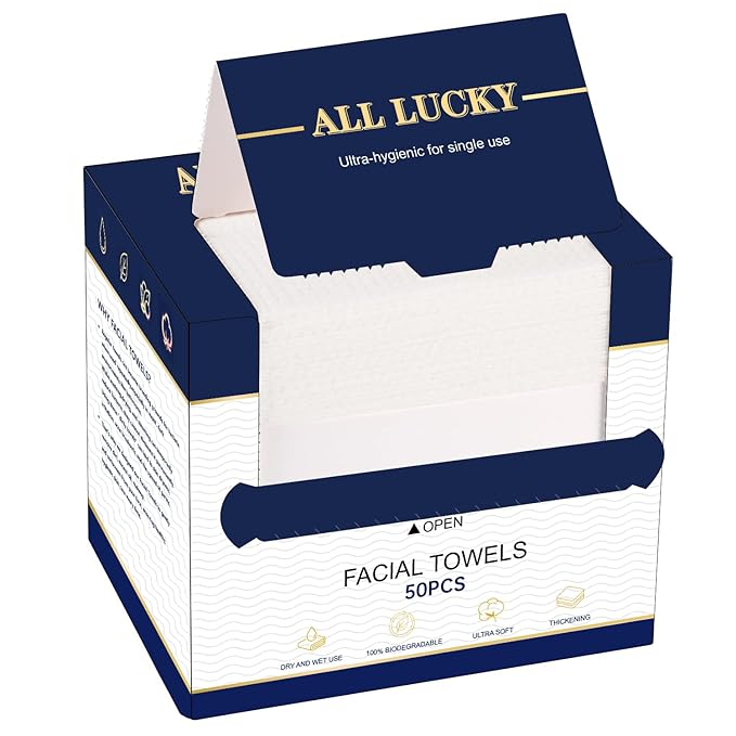 Face Towels, XL Facial Dry Towels 10x12 Inch, Biodegradable Disposable Face
