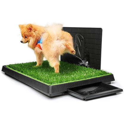Hompet Dog Toilet Indoor Puppy Training Pad, Dog Potty Pet Training Grass Mat, Removable Waste Tray For Easier Clean Up, Non-toxic Artificial Turf, (76×51 cm)