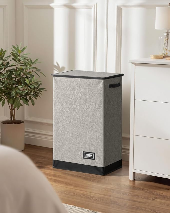 SOLEDI Laundry Hamper with Lid 90L Large & Tall Collapsible Laundry Basket