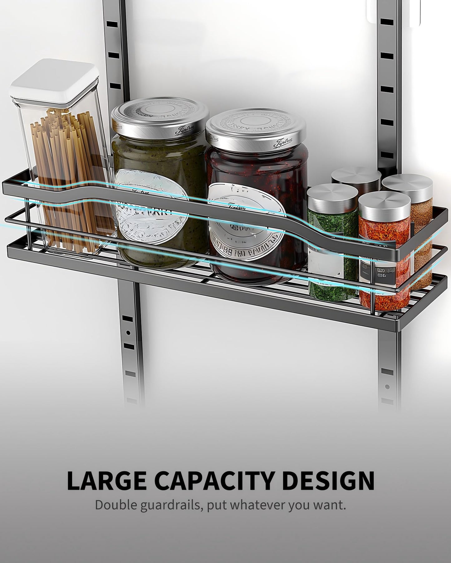 Moforoco 9-Tier Over The Door Pantry Organizer, Pantry Organization and Storage, Black Hanging Basket Wall Spice Rack Seasoning Shelves, Home & Kitchen Bedroom Bathroom House Essentials