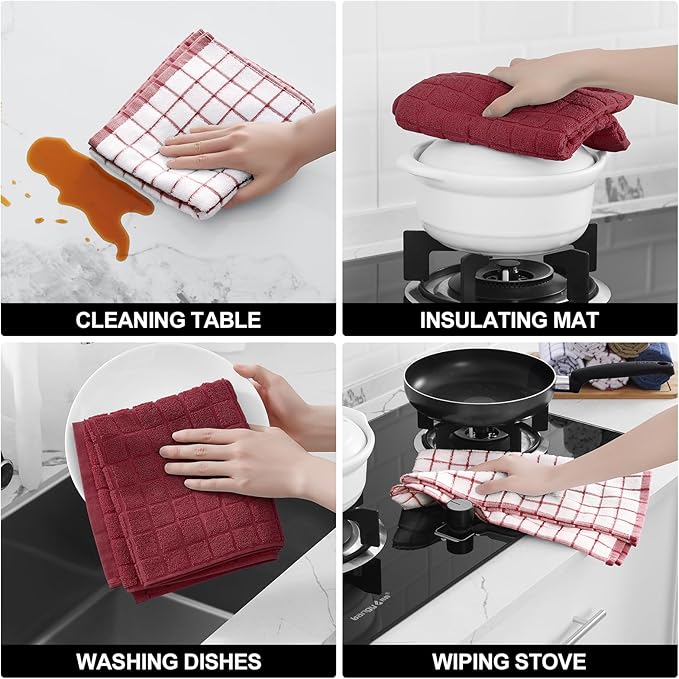 Homaxy Premium Cotton Kitchen Towels 16"x 28", Large Natural Ring Spun 390 GSM