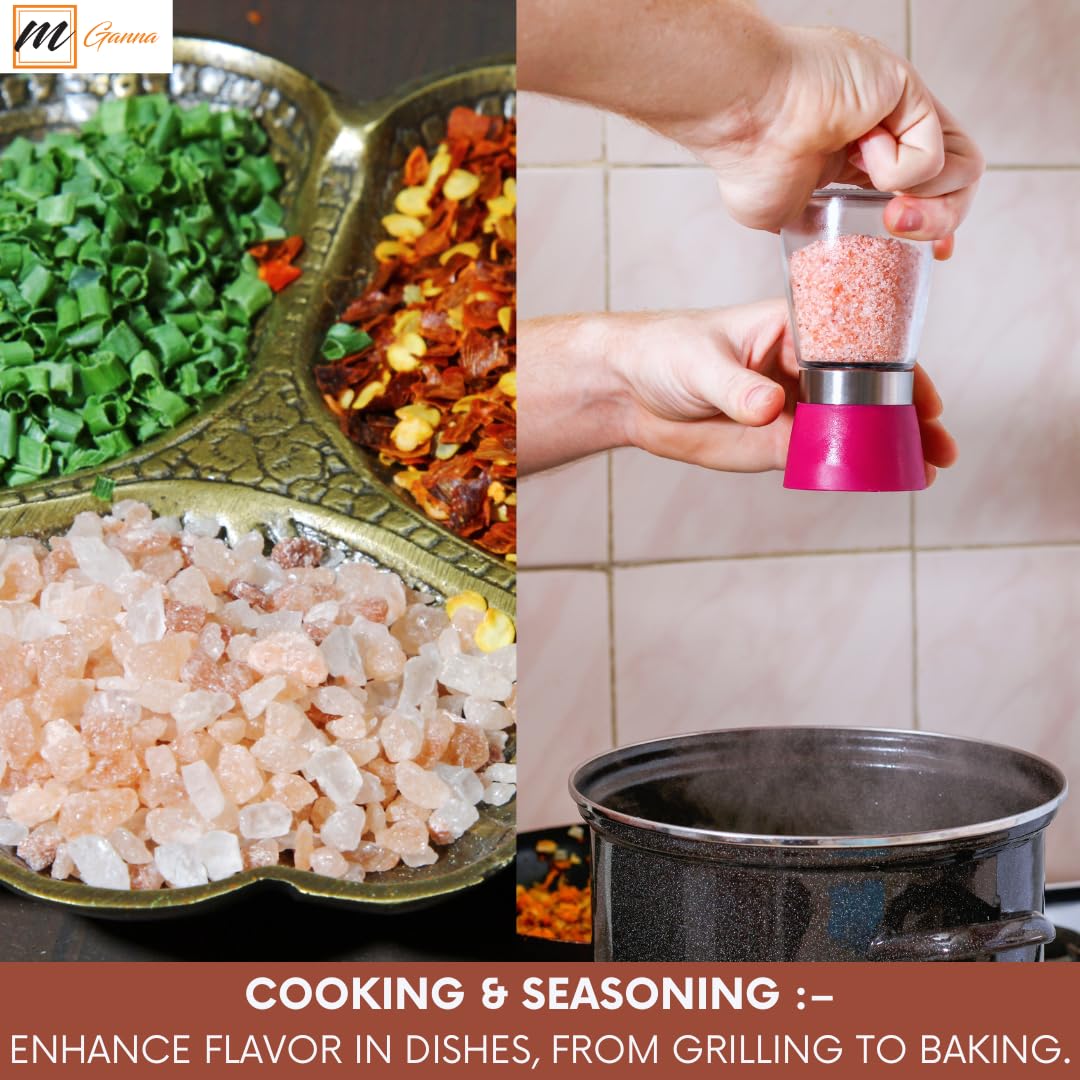 mGanna 100% Natural Himalayan Pink Salt Granules - Use as Cooking or Bath Salt 227 GMS / 0.5 lbs