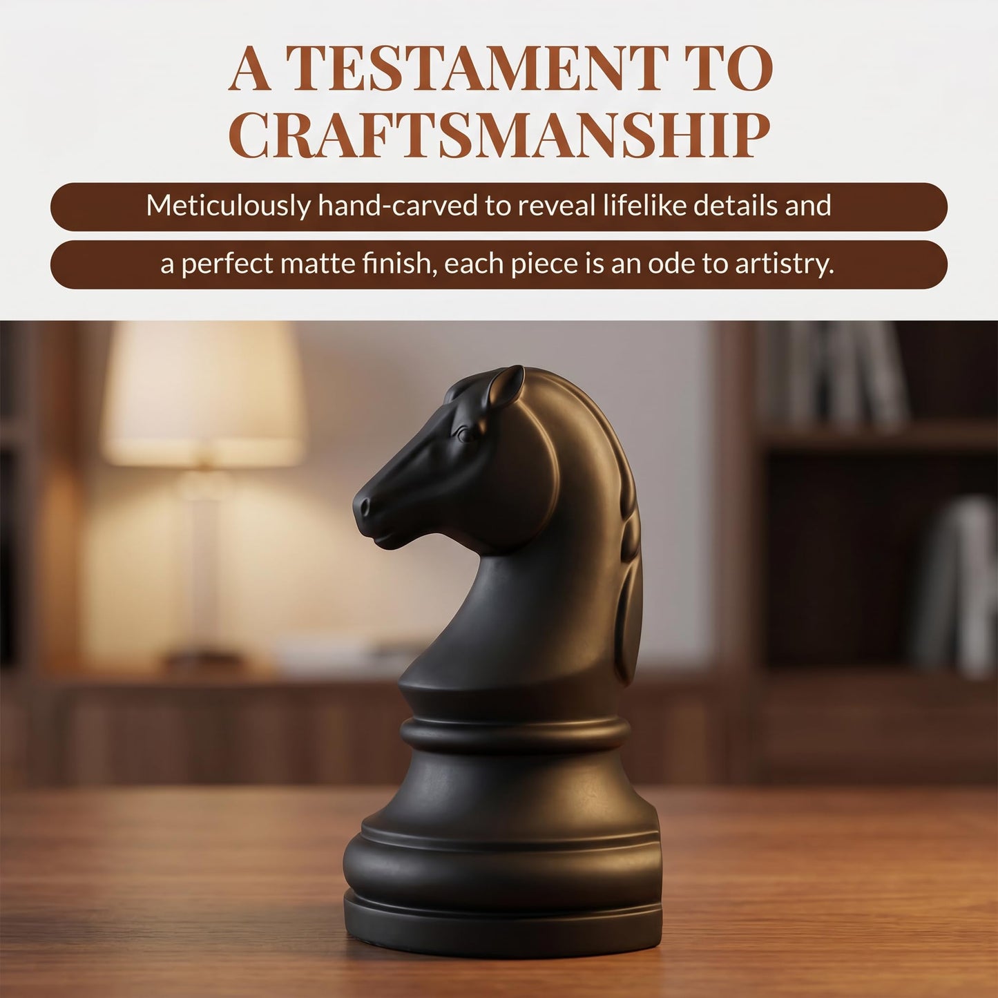 Decorative Bookends Chess Bookends, Black Book Ends Heavy Book Supports, Unique Bookends Decor for Office Home Desk Bookrack, 7"(L) x4(W) x7(H), 1Pair/2Piece