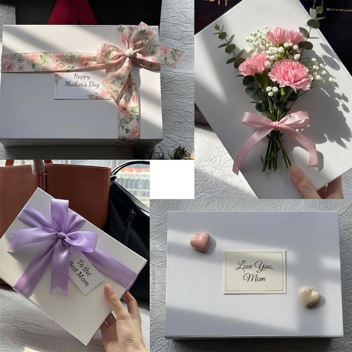 HcoHlow White Magnetic Gift Box 9x6.7x2.75 Inches, Rigid Collapsible Gift Boxes with Lids for Presents, Bridesmaid Proposal Box, Graduation, Wedding, Birthday Gift Packaging