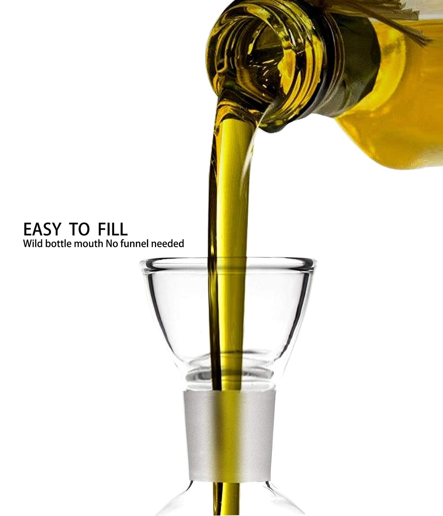 HAIZEEN 18ounce/ 550 ml Olive Oil Dispenser Oil Bottle Glass with No Drip Bottle Spout