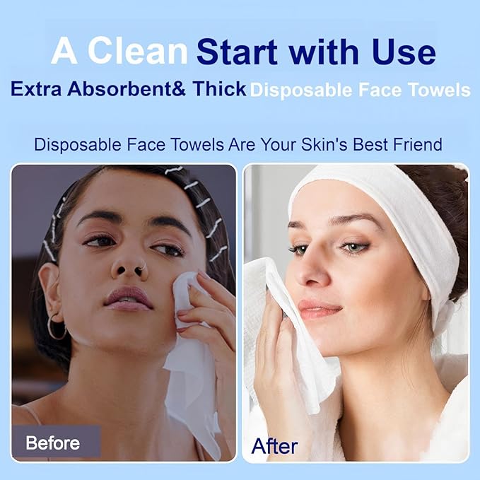 Clean Face Towels, Disposable Face Towels, Makeup Remover Dry Wipes, 10in X