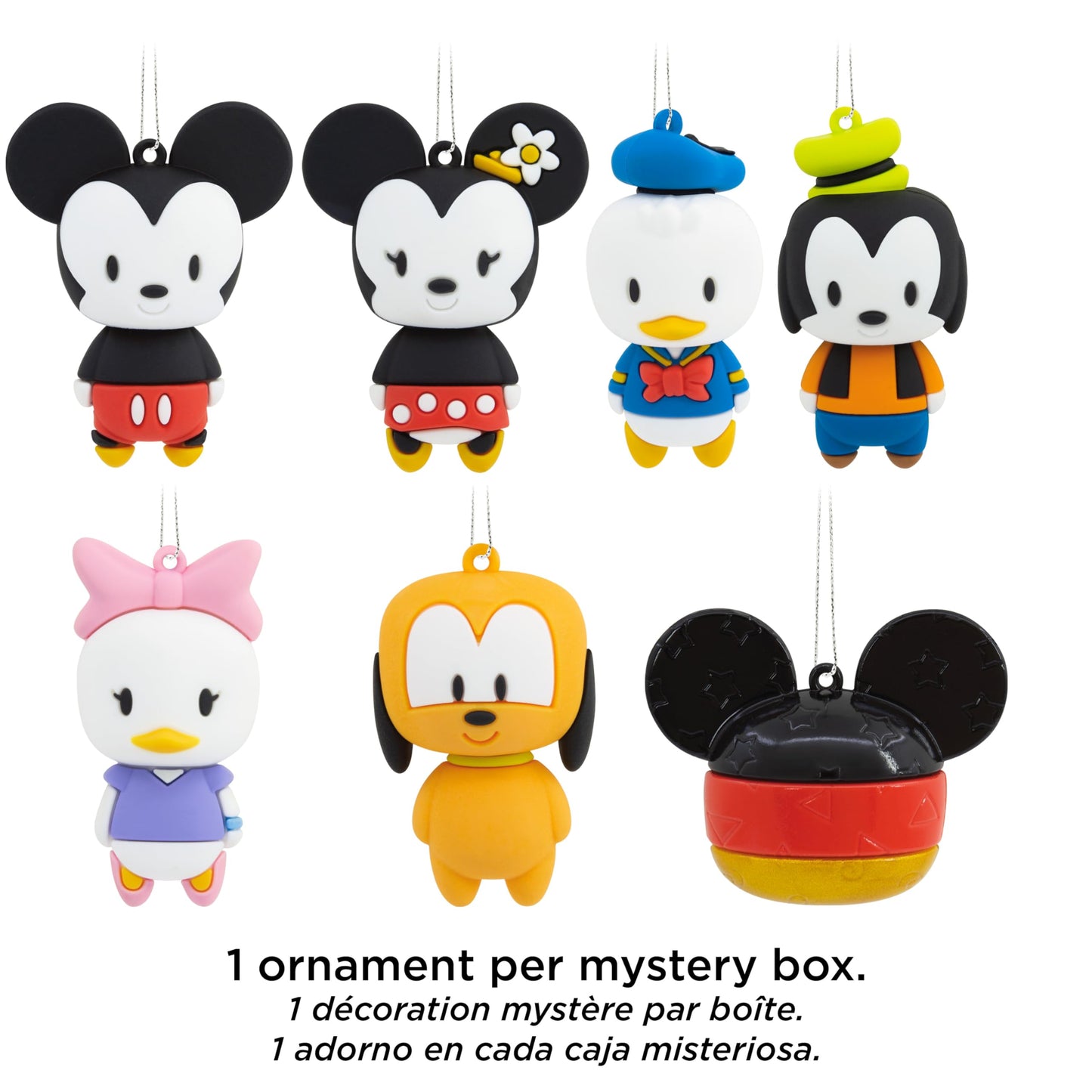 Hallmark Disney Mickey Mouse Mystery Christmas Ornaments, Shatterproof, Set of 2