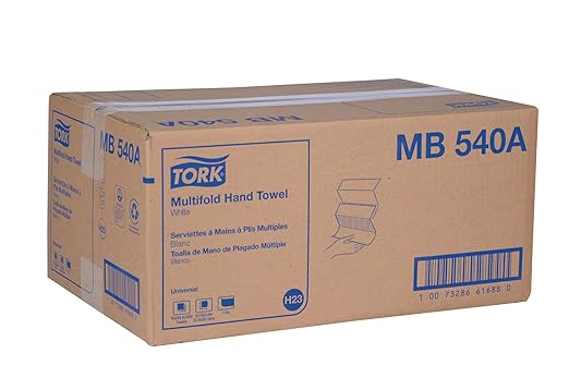Tork Multifold Hand Towel White H2, 100% Recycled Fibers, 16 x 250 Towels