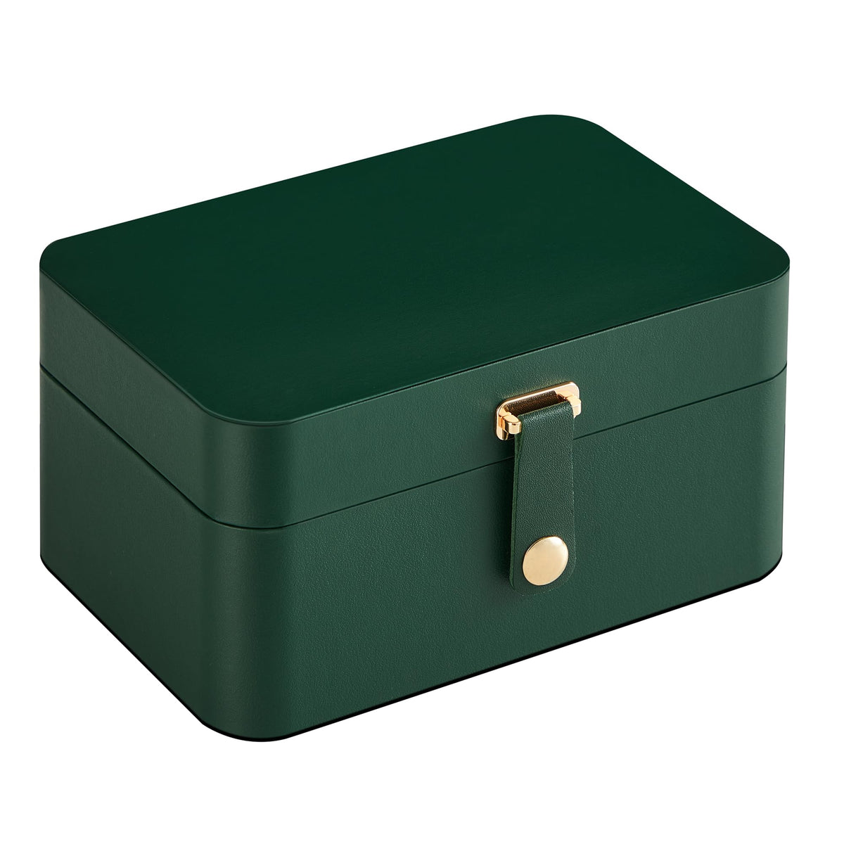 SONGMICS Jewelry Organizer Box, Travel Jewelry Case, 2-Layer Travel Case for Earrings, Necklaces, Bracelets - Portable Jewelry Storage with Large Capacity, Gift Idea, Forest Green UJBC166C01