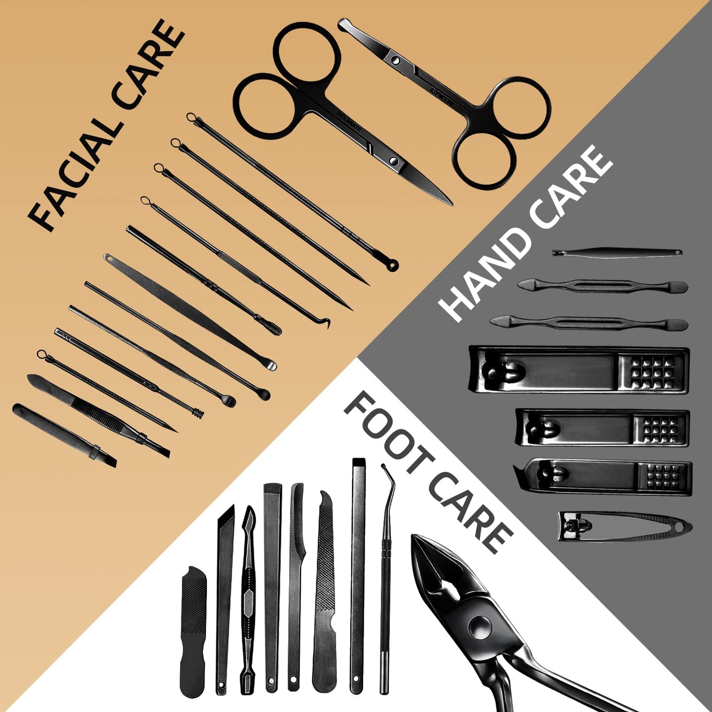 Manicure Set 30 in 1 Nail Clipper set, REDFLOW nail clippers, fingernail & toenail clippers, Manicure Tools, pedicure tools, Suitable for Travel Manicure Kit, Nail Set Kit With Everything Profe