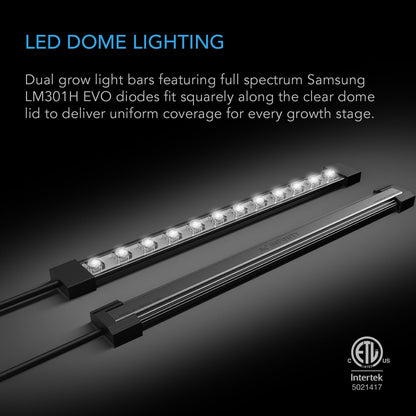 AC Infinity Heavy-Duty Humidity Dome 5x8 Germination Kit with Waterproof Seedling Mat, Full Spectrum LED Grow Light Bars, Samsung LM301H EVO Diodes, Vented Extension Panels, for Seed Starting