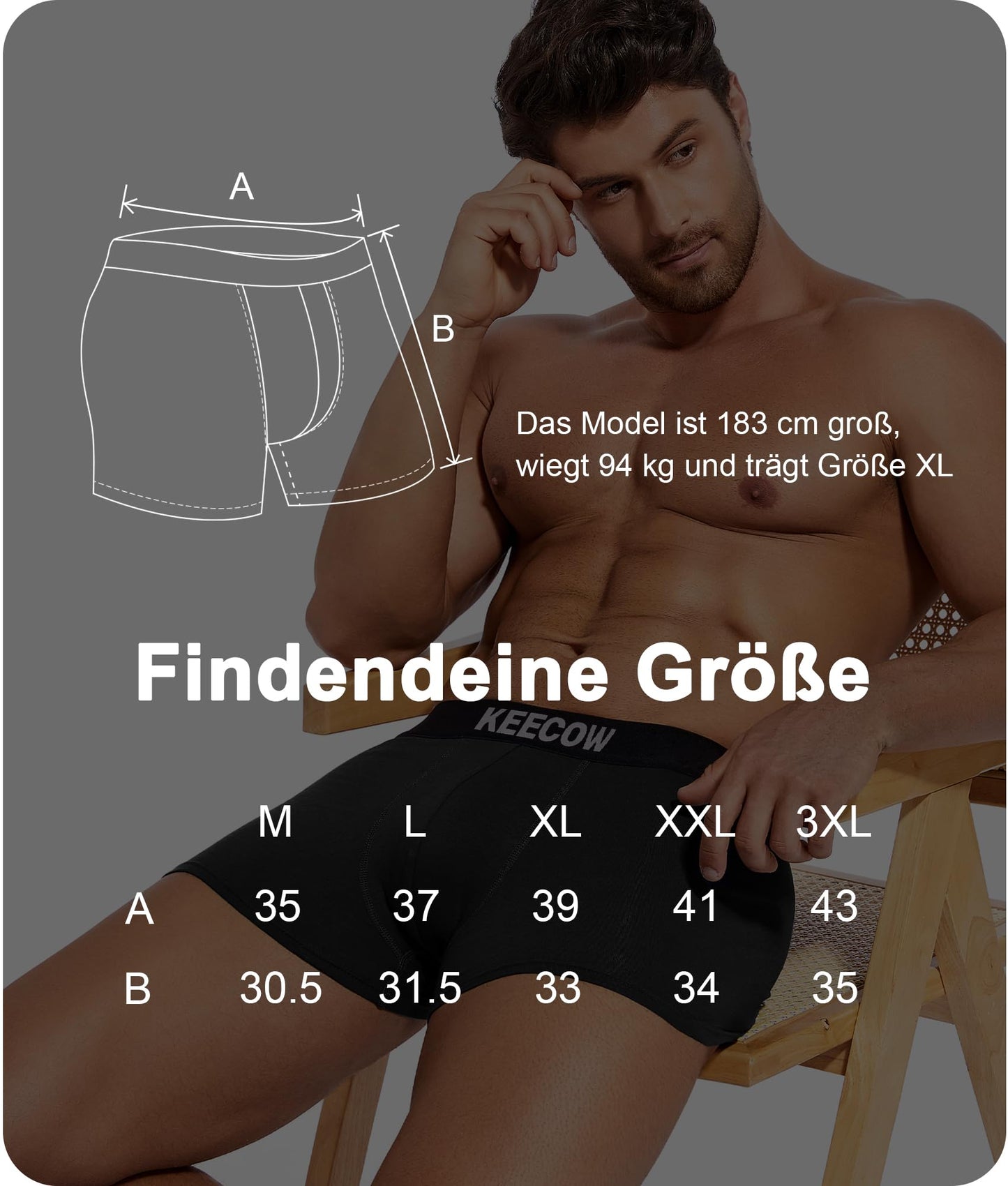 Bobelle Mens Boxers Shorts Multipack, No Itchy Labels Cotton Comfortable Underwear Trunks Underpants with Elastic Waistband - 10 Pack, Black, L