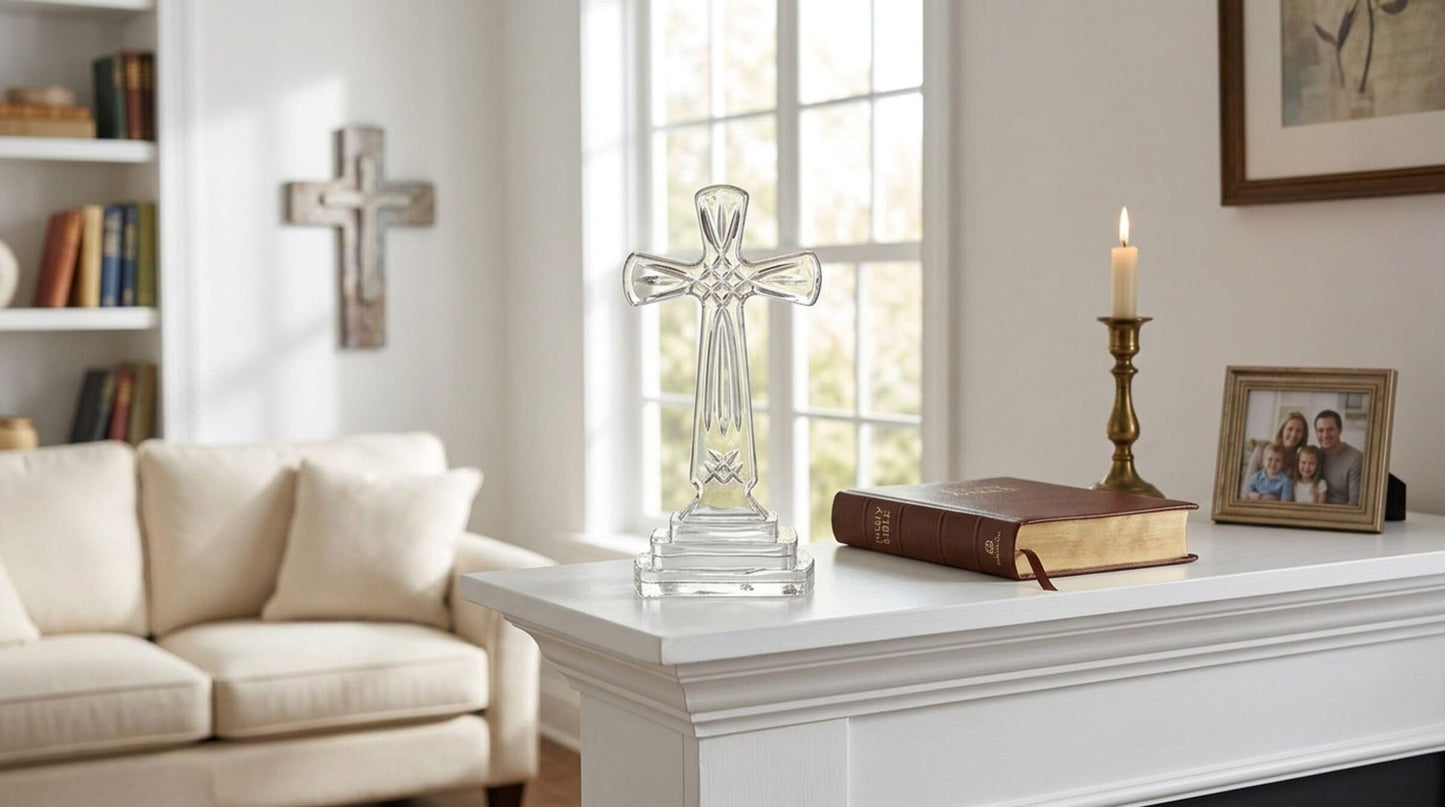 Mikasa Celebrations Rejoice Glass Crystal Cross, 9-Inch, 2.56" x 4.13", Clear