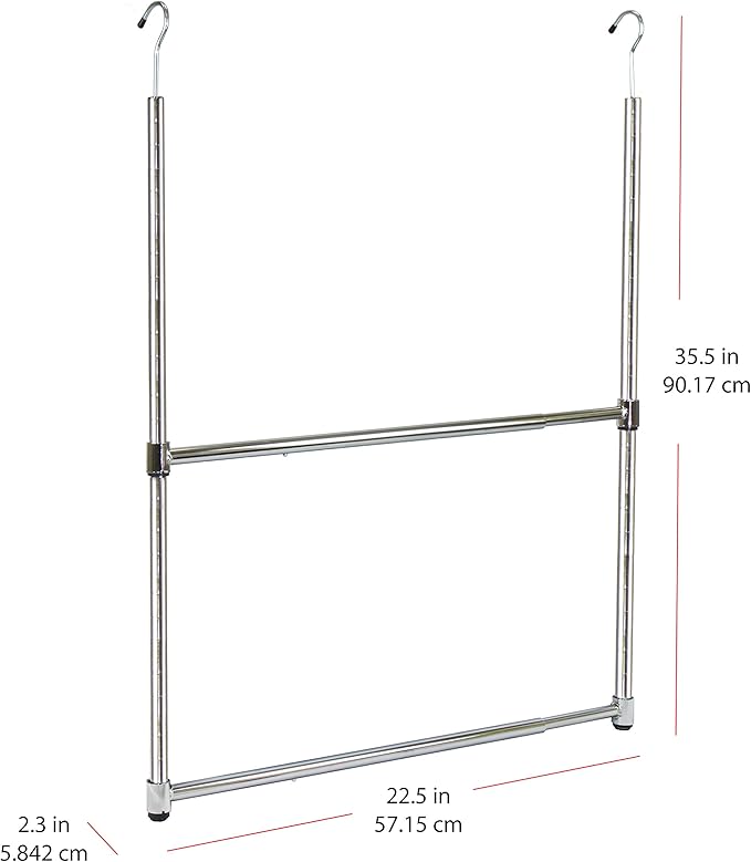 Oceanstar ACR1538C 2-Tier Portable Adjustable Rod Closet Hanger