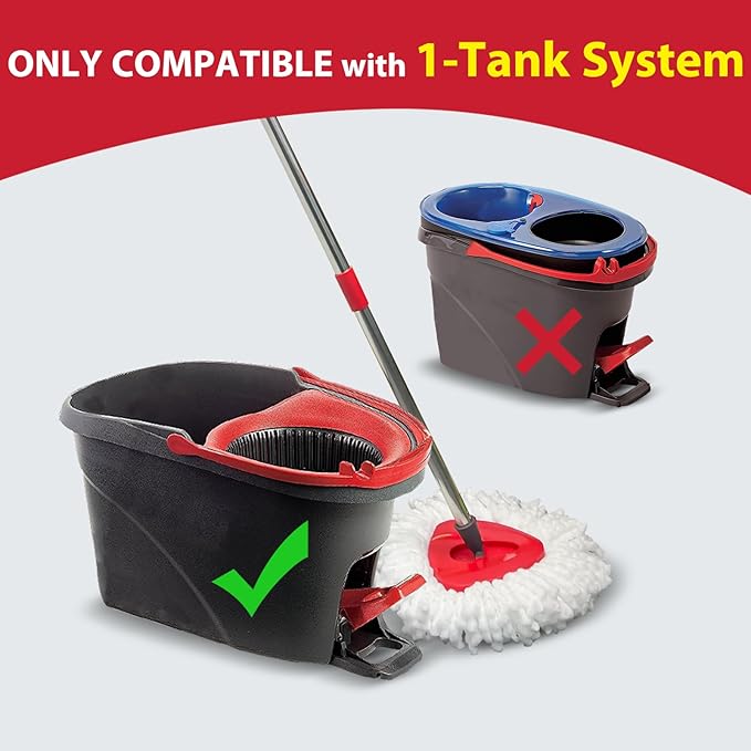 Spin Mop Replacement Set for O-Ceda EasyWring 1-Tank System, Includes 2 Mop