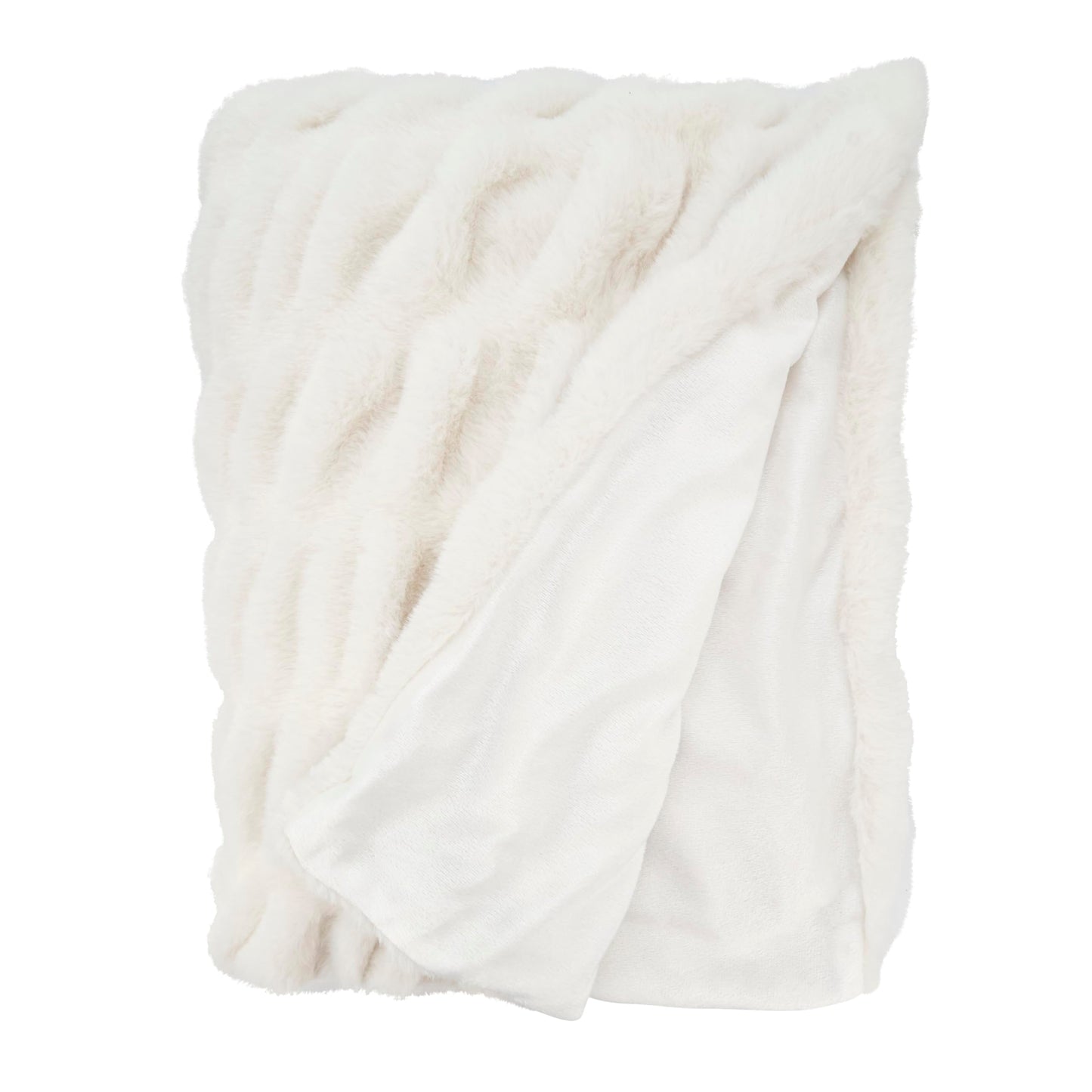 SARO LIFESTYLE Cuddle Corner Faux Rabbit Fur Throw
