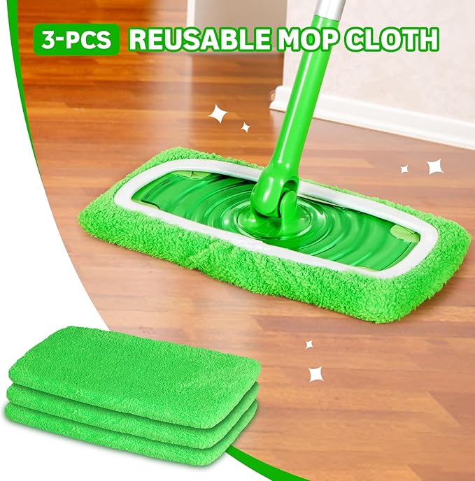 Reusable Microfiber Mop Pads Compatible