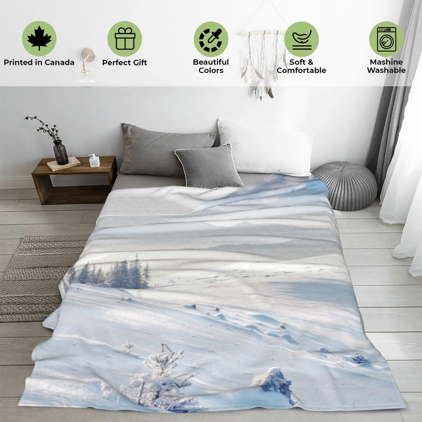ICAAV Summer Watermelon Blanket 50×60 Inch,Whimsical Cartoon Fruit and Floral Lightweight Flannel Throw with Light Green Background,Beach Cute Home Picnic Decor,Gifts for Girls,Women