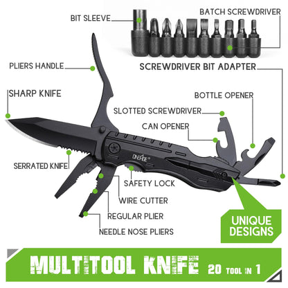 Gifts for Men Dad Him, Birthday Gifts for Man Husband Guy, Multitool Pocket Knife, Groomsmen Gift, Stocking Stuffers for Men, Christmas Fathers Day Mens Gift, Hunting Camping Knives for Outdoor