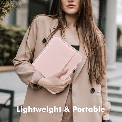 MoKo 9-11 Inch Tablet Sleeve, Protective Carrying Bag with Two Compartments Fits New iPad Air/Pro 11 inch 2024, iPad Air 5/4th 10.9, iPad 9/8/7th 10.2, iPad 10th 10.9, Tab S8/S9 11, Pink