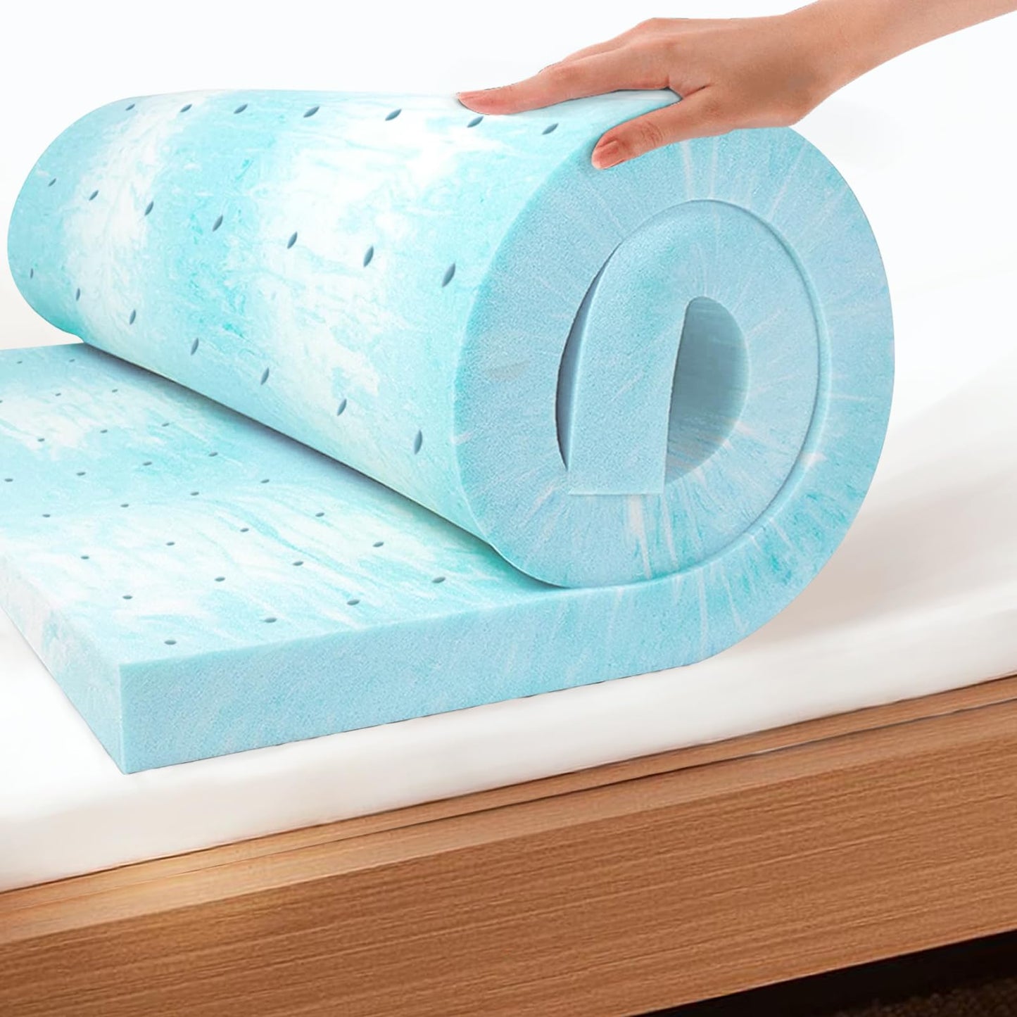 EGO Topper 3 Inch Queen Memory Foam Mattress Topper, Gel Foam Mattress Topper for Pressure Relief, Ventilated Design Bed Topper in a Box, CertiPUR-US Certified, 60"×80", Medium