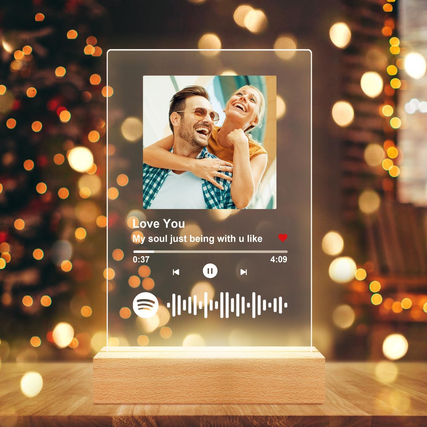 Custom Spotify Plaque, Custom Acrylic Song Plaque Picture Frames, Personalized Photo Frame, Personalized Anniversary Birthday Valentines Day Gifts for Her Him Women Men Girlfriend Boyfriend Couple