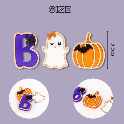 ZAIBIANHAO 3PCS Halloween WoodenTable Decorations Indoor - Halloween Spooky Wood Plank Signs for Party Home Display,Halloween Tiered Tray Table Centerpiece,Indoor Home Window Mantel Table Topper