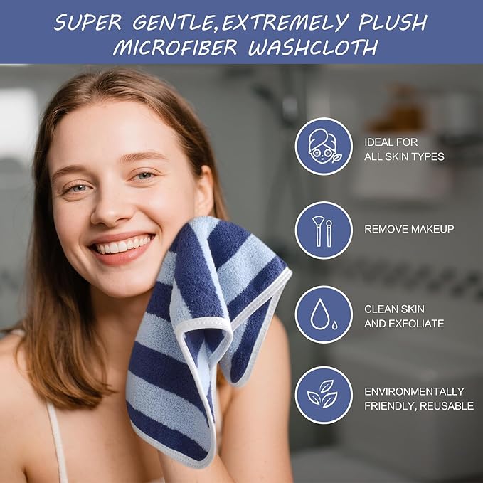 SINLAND Microfiber Facial Cloths Fast Drying Washcloth 12inch x 12inch