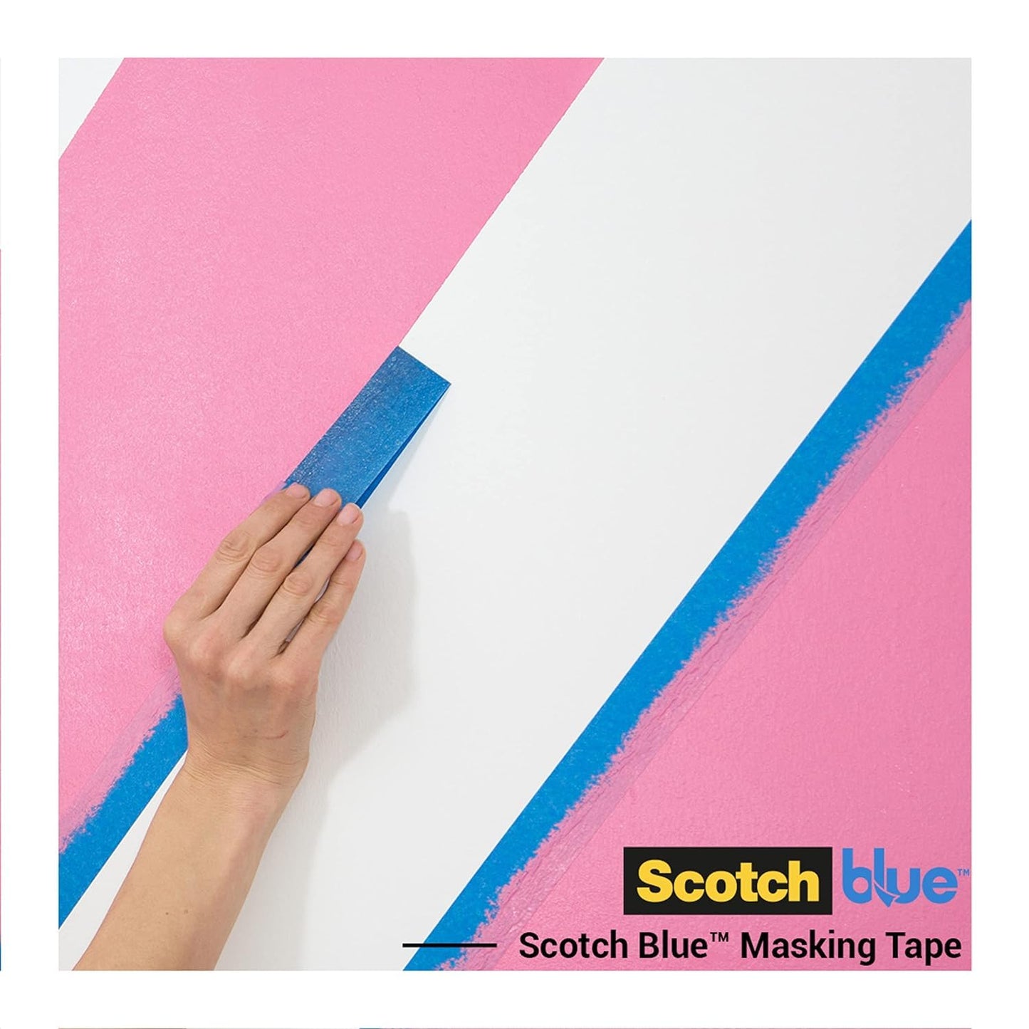 ScotchBlue Multi-Surface Premium Masking Tape, 36 mm x 41 m, 4 Rolls/Case - Scotch Adhesive Blue Painters Tape, For Painting and Decorating, Indoor & Outdoor, Sticks Well, 70% PEFC