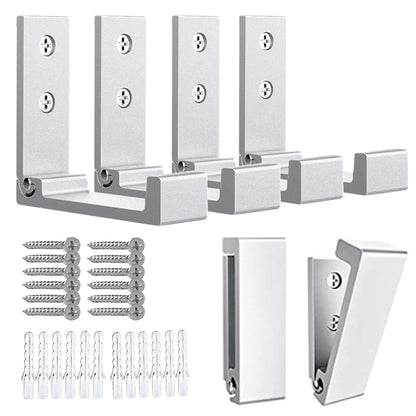 OHIYO 6Pcs Foldable Hooks for Hanging Coat & Bags & Hat & Key Wall Mounted Heavy Duty Aluminum Alloy Folding Coat Hooks with 12pcs Screws for Headphones Holder or Wall Hanger Hook(Matte Silver)