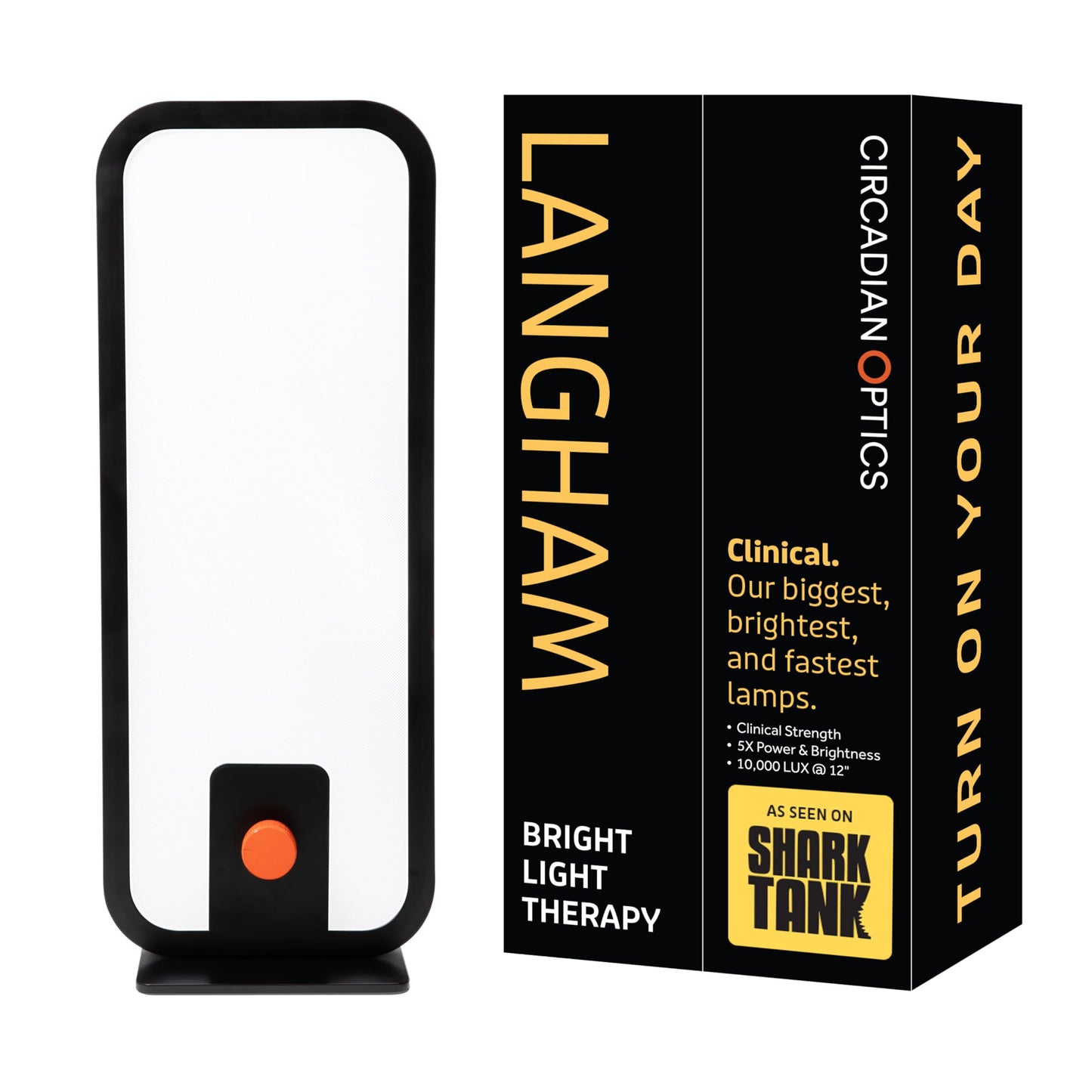 Circadian Optics Langham Clinical Grade Light Therapy Desk Lamp | 10,000 Lux at 12" | As Seen On Shark Tank | 5X Power & Brightness | Large 6" X 17" Light Panel | Improves Mood, Focus & Sleep