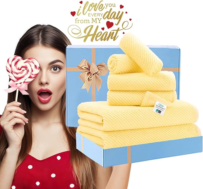 VOOVA & MOVAS Yellow Bath Towels